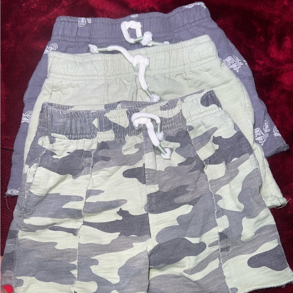 Kids Camouflage and Solid Shorts Trio